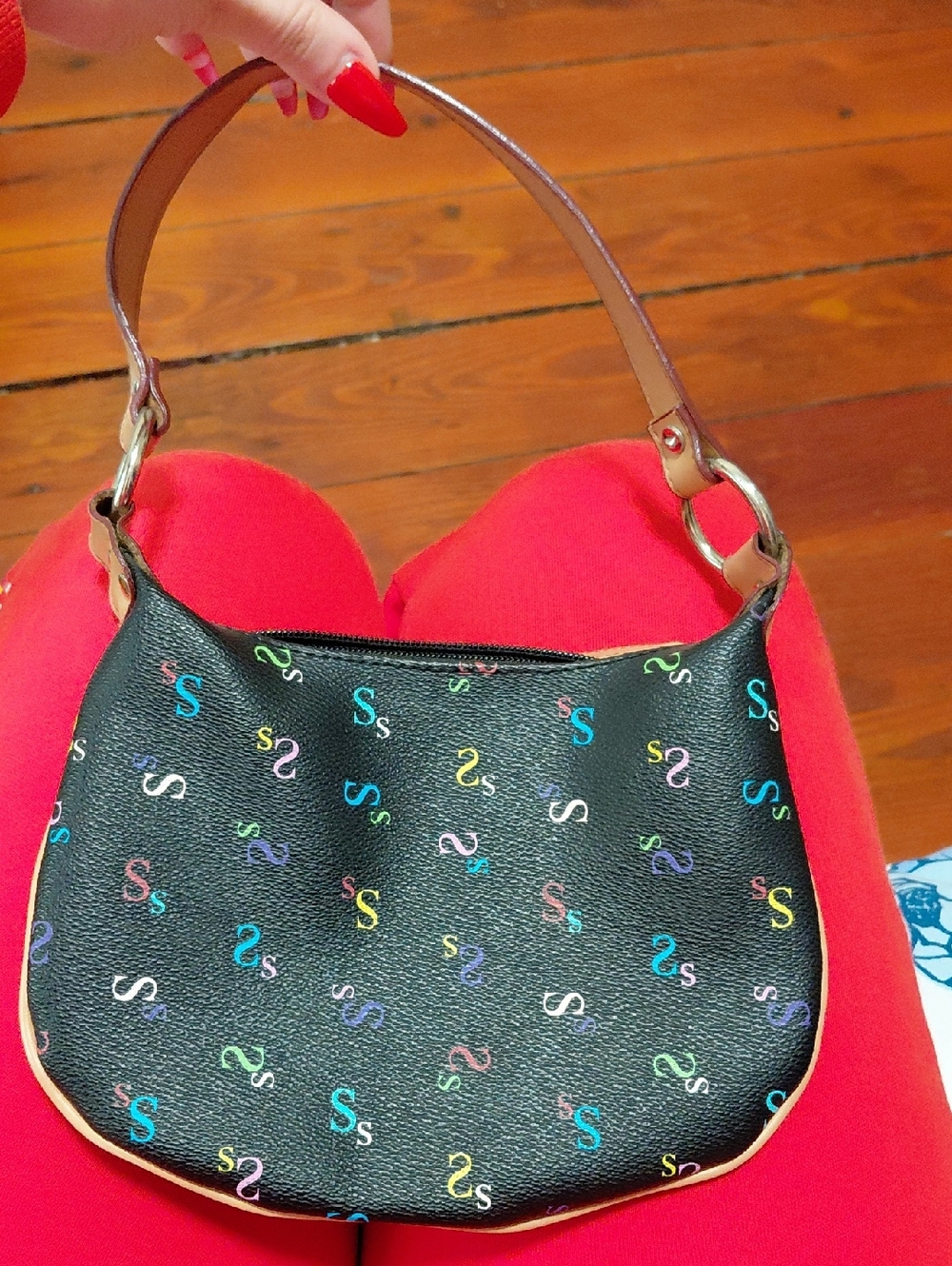 Justice Y2K Initial S Black Mini Bag Early 2000s Vintage